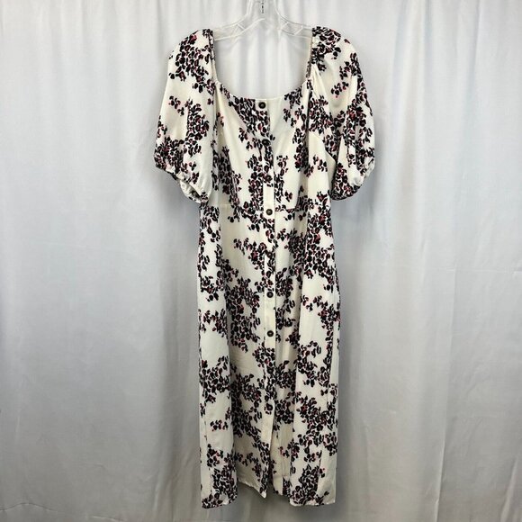 Ophelia Roe Dresses & Skirts - Ophelia Roe Womens Multicolor Leopard Print Square Neck Midi Shirt Dress Size XL